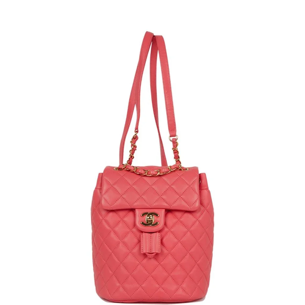 Chanel Mini Urban Spirit Backpack Rose Lambskin Gold Hardware - Picture 1 of 9